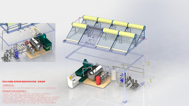 無動力太陽能、余熱利用、智能中央換熱機(jī)組系統(tǒng)